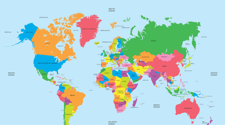 Political map of the world vector